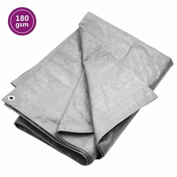 vidaXL Dekzeil 180 g/m² 4x4 m HDPE grijs, Verzenden, Nieuw