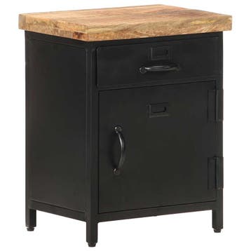vidaXL Nachtkastje 40x30x52 cm ruw mangohout, Minder dan 45 cm, Verzenden, Nieuw, Minder dan 55 cm