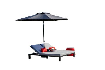 Hartman Eva Ligbed dubbel mid grey - Ligbedd, Tuin en Terras, Ligbedden, Nieuw