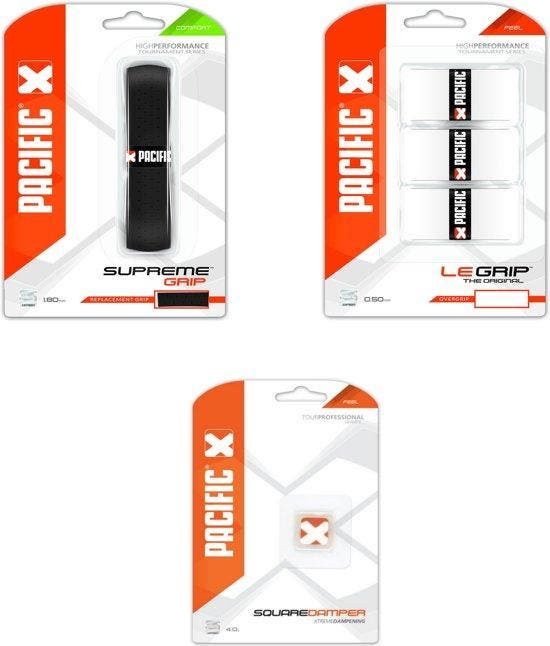 Pacific Control Pack - Standaard grip + Overgrip en Demper -, Sport en Fitness, Tennis, Verzenden