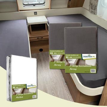 Textielpakket Caravan enkele bedden Fendt-Hobby enz - 2, Verzenden, Nieuw, Wit