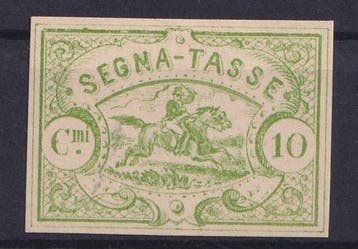 Koninkrijk Italië 1864 - Specimen Hummel Fattorino. Cent., Gestempeld