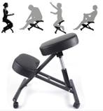 Ergonomische kniestoel zwart verstelbaar met 80 mm kussens, Huis en Inrichting, Verzenden, Zwart, Nieuw, Bureaukruk