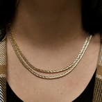 Gouden vossenstaart schakelcollier (Ketting), Ophalen of Verzenden, Gebruikt, Overige kleuren, Goud
