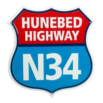 Hunebed highway reclamebord, Verzenden, Nieuw