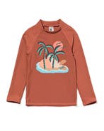 HEMA Kinderzwemshirt UPF40+ palmbomen bruin, Verzenden, Nieuw