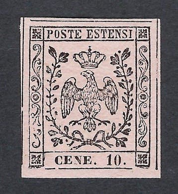 Italiaanse oude staten - Modena 1852 - Aquila estense e, Gestempeld