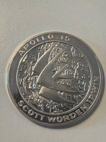 Wereld. Silver medal Silbermedaille Apollo 15 15g (.999)