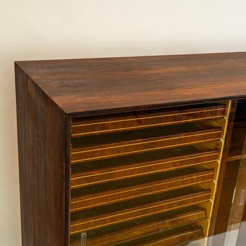 Highboard | Vintage | Palissander |  3847, Huis en Inrichting, Kasten | Wandmeubels, Ophalen of Verzenden, Zo goed als nieuw, Overige houtsoorten