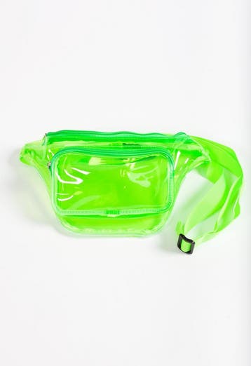 KIMU® Transparante Heuptas Neon Groen Fanny Pack 2 Vakken Gr, Ophalen of Verzenden, Nieuw, Overige kleuren, Overige typen