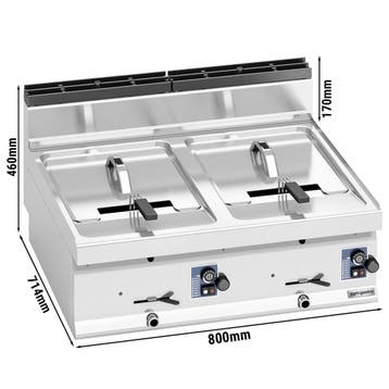 GGM Gastro | Dubbele gasfriteuse - 10+10 liter - 13,8 kW - |, Verzenden, Nieuw