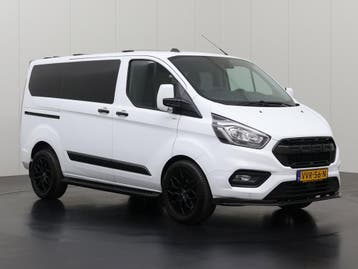 Ford Transit Custom 2.0TDCI 130PK Dubbele Cabine 6-Persoons, Stof, Gebruikt, Euro 6, Wit