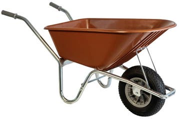 Klus-, Tuinkruiwagen 100L - Verzinkt - Terrarood, Tuin en Terras, Kruiwagens, Eenwielig, Hummer, Verzenden, Nieuw