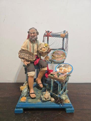 sculptuur, Il pescatore - 41 cm - Terracotta, Was