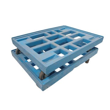 Kunststof Dolly, 801x601x190 mm, 4 zwenkwielen, blauw,, Ophalen of Verzenden, Overige typen, Emtrade NL