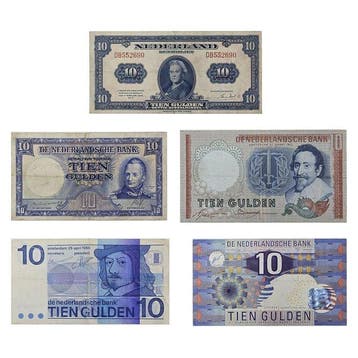 Nederland. - 5 x 10 gulden - various dates (Zonder