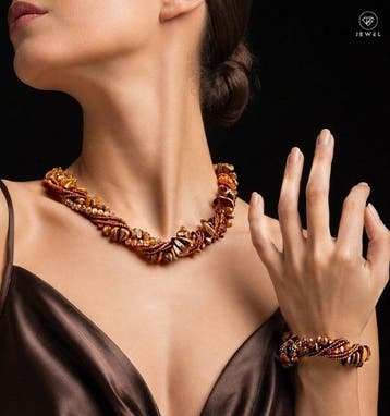 Tijgeroog-edelsteen sieradenset - Ketting en armband met