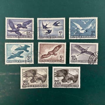 Oostenrijk 1950/1953 - NO RP : Vogels - Michel 955/956, 968, Gestempeld
