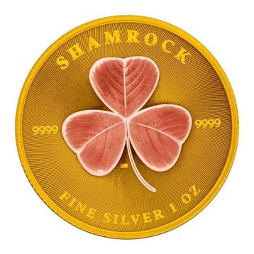 Niue. 2 Dollars 2022 1oz Niue Shamrock Rose Gold and Gold