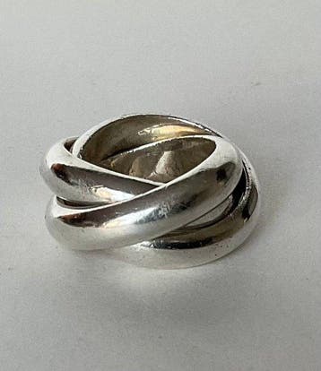 Zonder minimumprijs - Ring Zilver - 3 banden, Nieuw