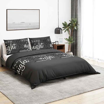 vidaXL Dekbedovertrekset 200x220 cm katoen zwart en wit, Verzenden, Nieuw, Zwart