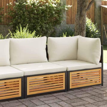 vidaXL Tuinbank 2-zits met kussens massief acaciahout, Verzenden, Nieuw, Hardhout