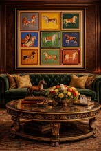 Decoratief paardenpaneel Chevalier in exclusief velours -