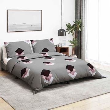 vidaXL Dekbedovertrekset 260x240 cm katoen grijs, Huis en Inrichting, Slaapkamer | Beddengoed, Verzenden, Nieuw, Grijs