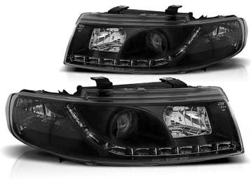 Koplampen Seat Leon/Toledo DRL look Devil Eyes Zwart, Ophalen of Verzenden, Nieuw