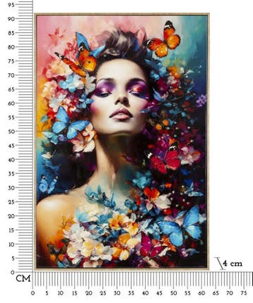 GESCHILDERD OP DOEK GELAKT MARTY MET LIJST -H- CM 62X4X92 -, Ophalen of Verzenden, Nieuw