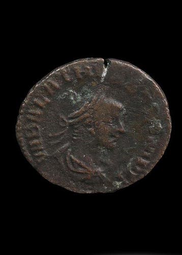 Oud-Romeins Brons Antoninianus van Vabalathus en Aurelian