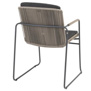 Showroommodel 4 x Parma tuinstoel stapelbaar antraciet, Ophalen of Verzenden, Nieuw