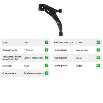 Draagarm Vooras links Buiten Onder Toyota Paseo 1.5, Verzenden, Nieuw, Toyota