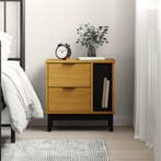 vidaXL Nachtkastje FLAM 49x35x50 cm massief grenenhout, Minder dan 45 cm, Verzenden, Nieuw, Minder dan 55 cm