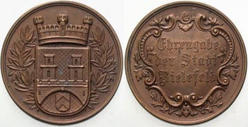 Brons medaille ohne Jahr (1897) Bielefelder medaille Ehre..., Verzenden