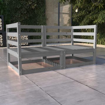 vidaXL Tuinbank 2-zits massief grenenhout grijs, Verzenden, Nieuw