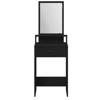 Elegante Make-up Kaptafel Zwart Eikenhout met Spiegel en Lad, Verzenden, Nieuw