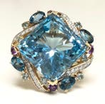 Zonder minimumprijs - Ring - 18 karaat Witgoud - 16.92ct., Nieuw