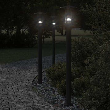 vidaXL Vloerlamp voor buiten 100 cm roestvrij staal zwart, Verzenden, Nieuw, Vloerlamp