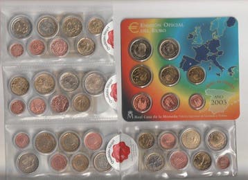 Europa. Year Set (BU) / Series 1 Cent - 2 Euro 2001/2003 (9