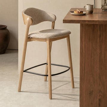 *WOONWINKEL* Dutchbone Babington Vintage Barkruk Naturel, Verzenden, Nieuw