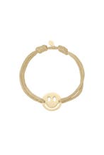 Satijnen armband met smiley - Beige, Verzenden, Nieuw