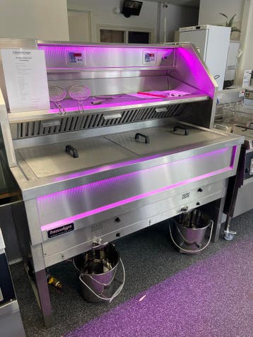 Friteuse dubbel gas horeca, Nieuw in verpakking, Fornuis, Frituur en Grillen