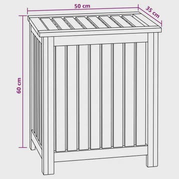 Natuurlijke Teak Houten Was Mand 50x35x60cm met Deksel - Bad, Verzenden, Nieuw
