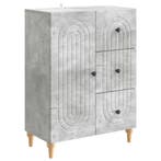 vidaXL Dressoir met lade Betongrijs 66 x 34,5 x 90 cm, Verzenden, Nieuw, Overige houtsoorten, Minder dan 50 cm