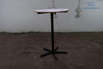 Tweedehands De Valk bijzettafel grijs multiplex blad zwart, Verzenden, Gebruikt