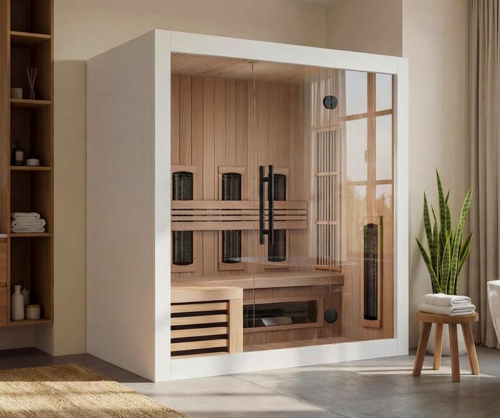 Combinatie Infrarood Sauna + Finse Sauna - GRATIS LEVERING!, Sport en Fitness, Sauna, Infrarood, Complete sauna, Nieuw, Ophalen of Verzenden