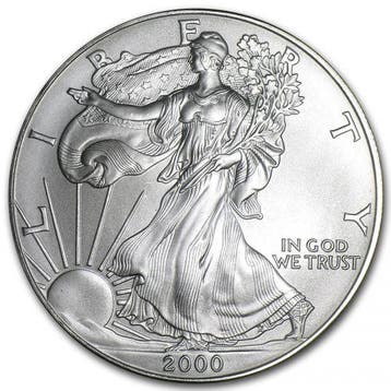 American Eagle 1 oz 2000 (9.239.132 oplage), Verzenden, Midden-Amerika, Losse munt, Zilver