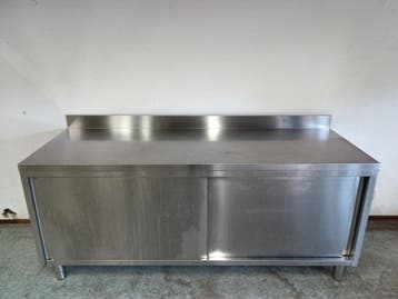 RVS Werktafel - B200 x D70 x H85 cm, Gebruikt