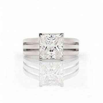 Ring - 14 karaat Witgoud - 4.01ct. tw. Diamant (Lab-grown), Nieuw